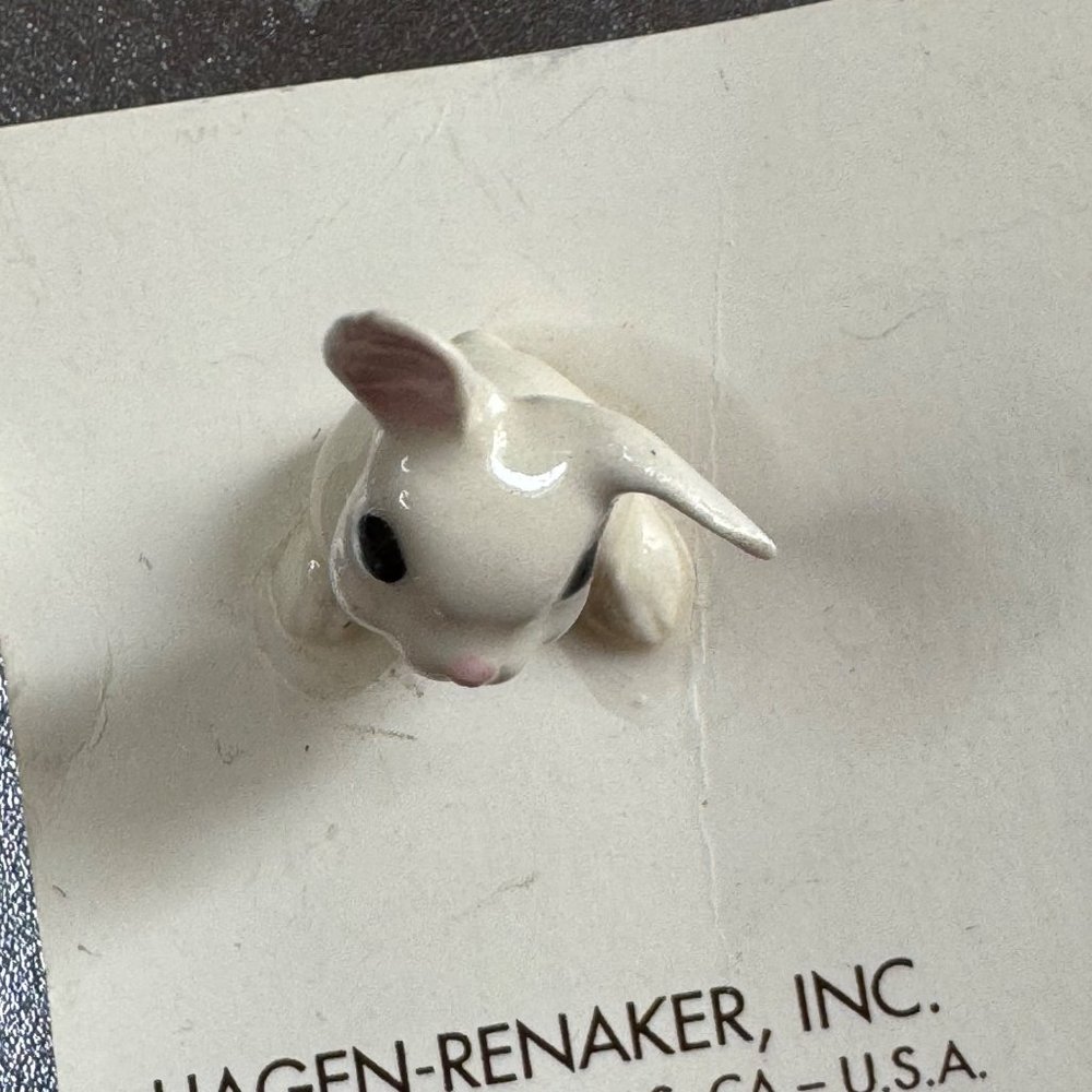 New Vintage Hagen Renaker Miniature Rabbit Bunny Figurine 1989 USA 1 1/8 inches - Picture 8 of 9